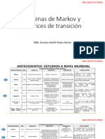 Cadenas de Markov y Matrices de Transición: MBA. Gustavo Adolfo Rodas Gómez