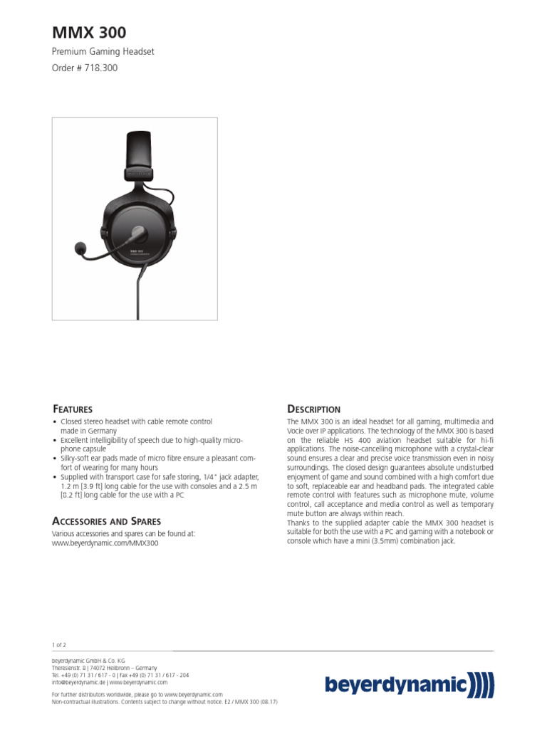 Dat MMX300 en A2 | PDF | Microphone | Acoustics