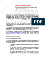 039 Abertura de inscrição PS PCC 039-2024 Eng Sistemas Prediais DOE