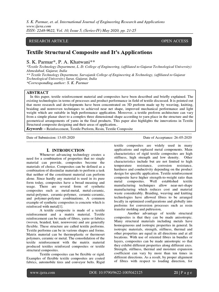 Textile Structural Composite And Its App Pdf Composite Material