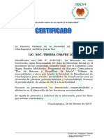 Certificado Teresita