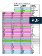 Lista de Verbos Irregulares