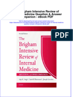 Download ebook The Brigham Intensive Review Of Internal Medicine Question Answer Companion Pdf full chapter pdf