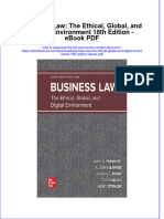 Download ebook Business Law The Ethical Global And Digital Environment 18Th Edition Pdf full chapter pdf