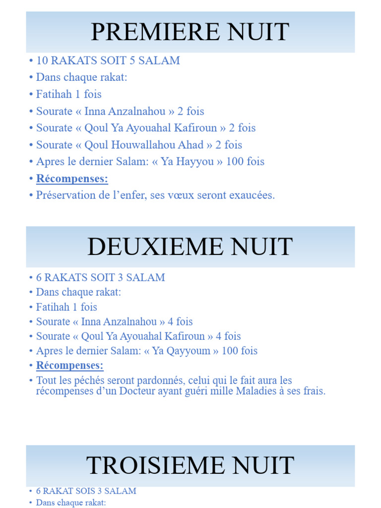 Nafila de Ramadan : Rakat et Récompenses | PDF | Doctrines et croyances ...