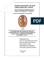 Universidad Nacional de San Antonio Abad Del Cusco: Facultad de Ciencias Administrativas, Contables, Económicas Y Turismo