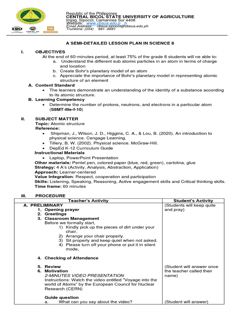 Atomic Structure Semi Detailed Lp Pdf Atoms Proton
