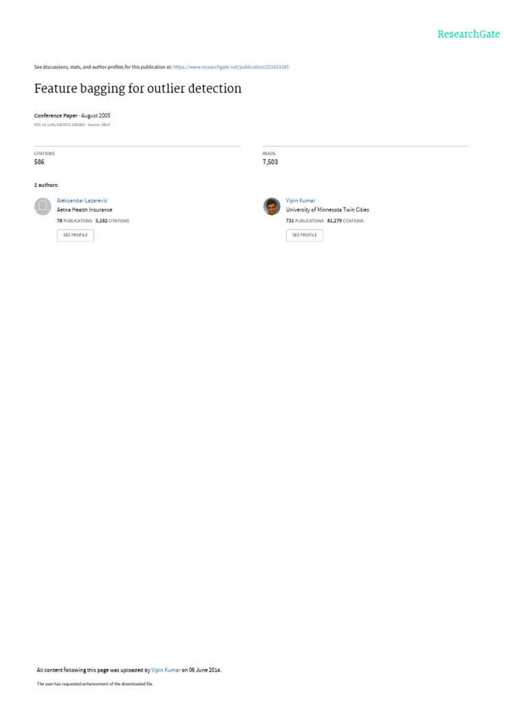 Feature Bagging For Outlier Detection | PDF | Receiver Operating ...