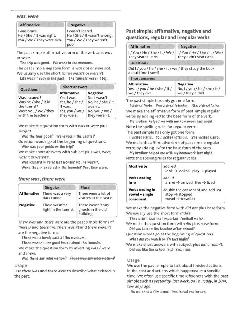 Grammar Reference Unit 3 | PDF