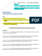 1er Año A. Eempa 1224. Tercer Clase. Suma de Numeros Enteros