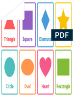 Learn The Shapes Simple Colorful Flashcard Sheets