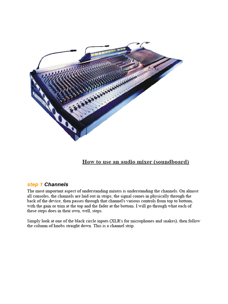 Audio Mixer Setup and Usage Guide | PDF | Equalization (Audio) | Acoustics
