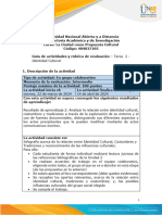 Guía de Actividades y Rúbrica de Evaluación - Unidad 2 - Tarea 2 - Identidad Cultural