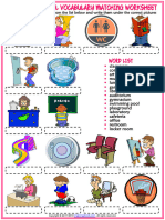 Places at School Vocabulary Esl Matching