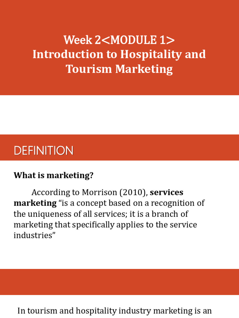 W2 - Introduction To Tourism and Hospitality Marketing - Presentation ...