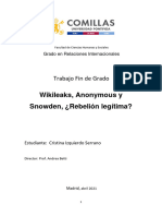 Wikileaks, Anonymous y Snowden, ¿Rebelión Legítima?