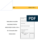 Simulare EvaluareNationala Matematica Matemanie Ianuarie