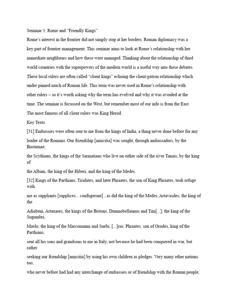 Rome's Diplomacy with Client Kings | PDF | Ancient Europe | Ancient Rome