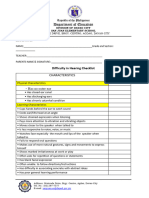 5 Difficulty in Hearing Checklist