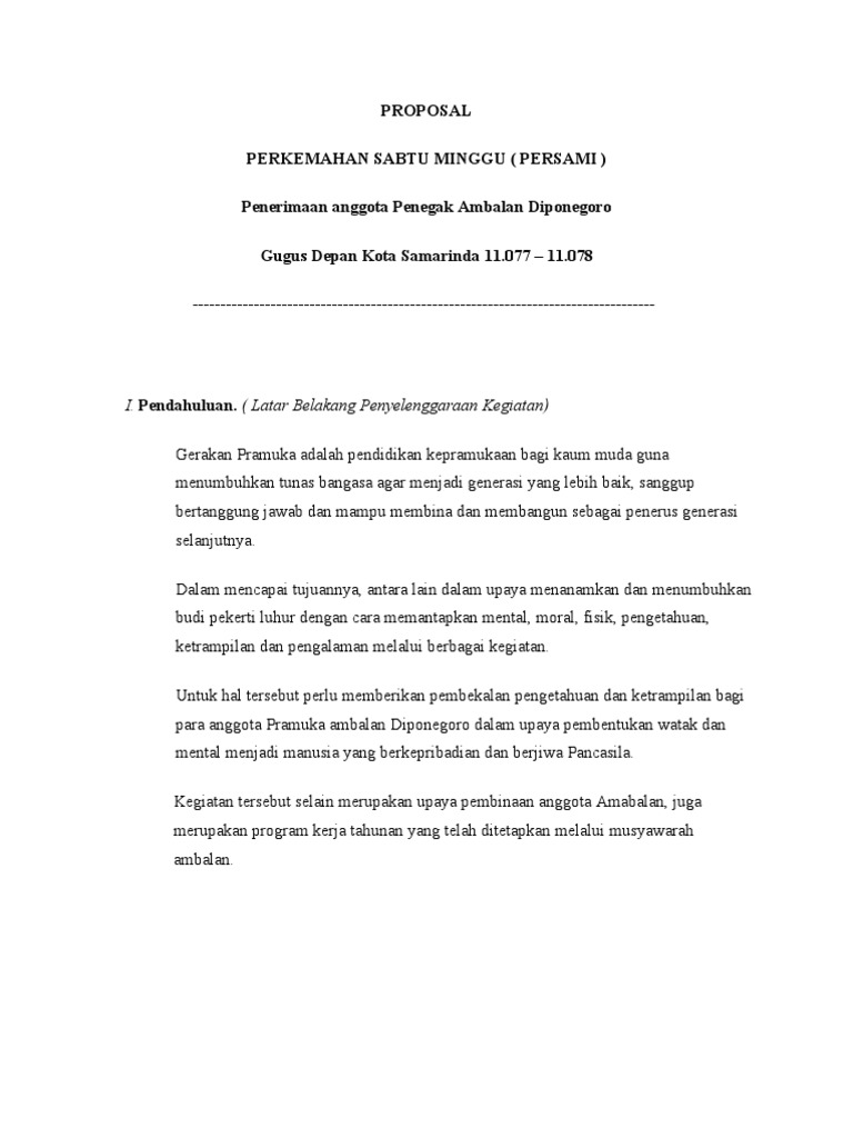 Proposal Kegiatan Persami