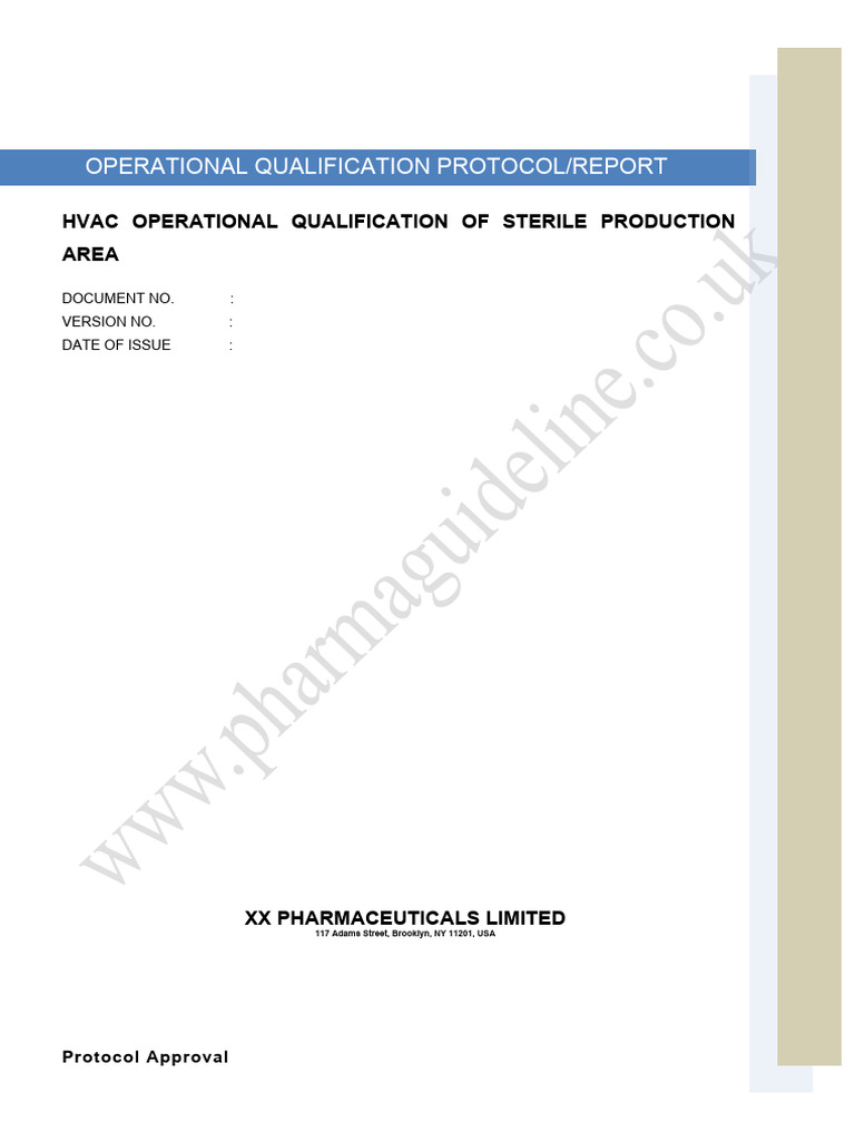 HVAC OQ for Sterile Production Area | PDF | Verification And Validation