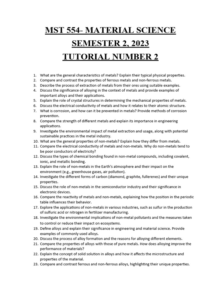 Tutorial 2 Pdf Metals Alloy