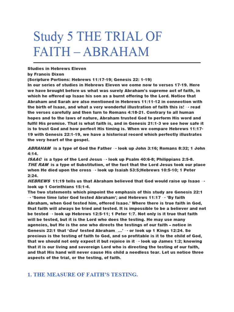 Abraham's Test of Faith with Isaac | PDF | Faith | Abraham