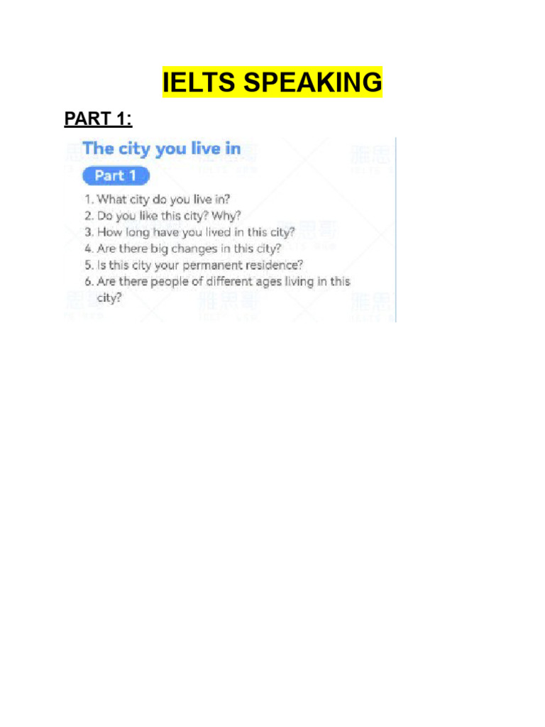 Ielts Speaking | PDF | Language Arts & Discipline