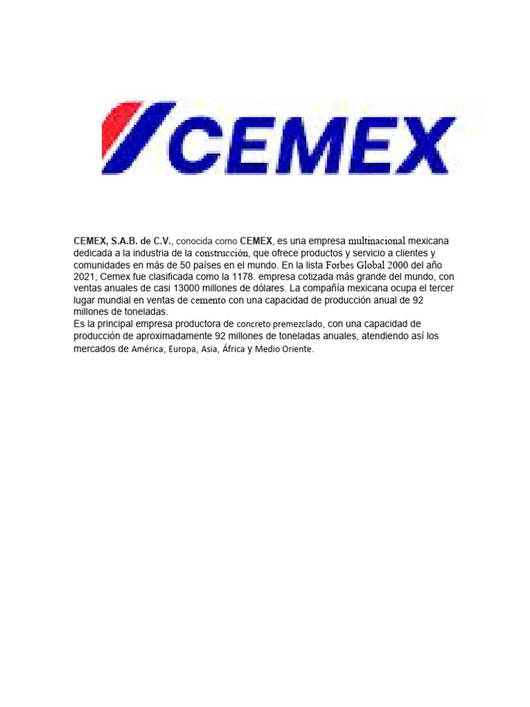 Contabilidad de Sociedades Cemex | Descargar gratis PDF | Economias ...
