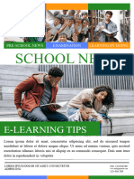 White Blue Yellow and Green Simple School News E-Learning Tips Newsletter A4