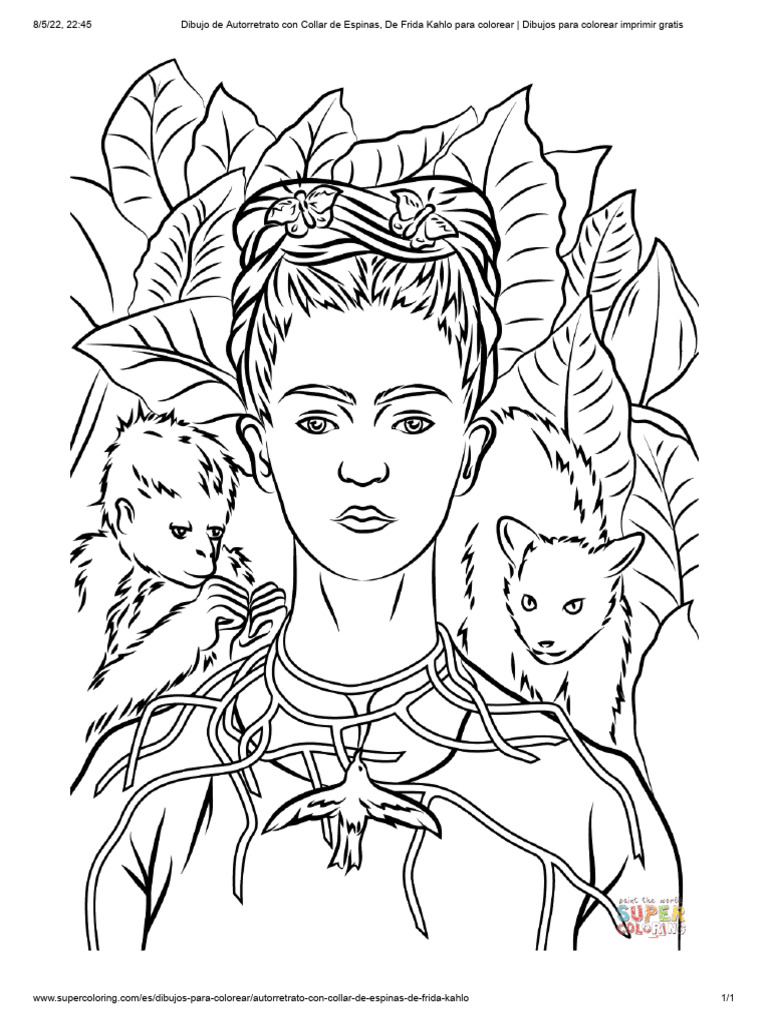 dibujo-de-autorretrato-con-collar-de-espinas-de-frida-kahlo-para-colorear-dibujos-para-colorear-imprimir-gratis-pdf