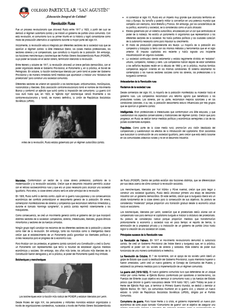Definición de la Revolución Rusa | PDF | Vladimir Lenin | Bolcheviques
