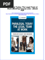 Ebook Paralegal Today The Legal Team at Work Mindtap Course List PDF Full Chapter PDF