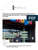 The Résumé That Landed A Google Employee His $300,000 Job