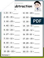 Grade 2 Subtraction Worksheet 1