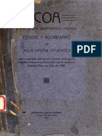 (Obra Presentada Impresa Por Su Autor Al Congreso Científico Internacional Americano Que Se Reunirá en Buenos Aires, En Julio de 1910) Julio Vicuña Cifuentes - Coa _ Jerga de Los Delincuentes Chilenos