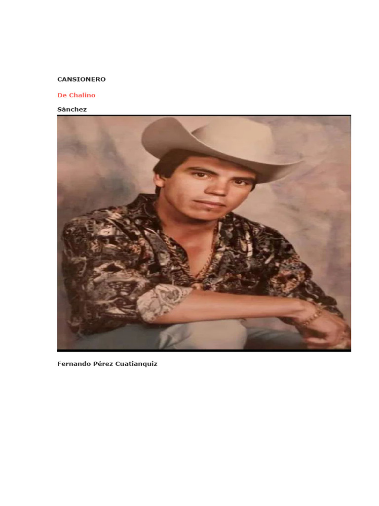 Letras de Corridos de Chalino Sánchez | PDF