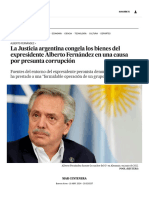 La Justicia Argentina Congela Los Bienes Del Expresidente Alberto Fernández en Una Causa Por Presunta Corrupción - EL PAÍS Argentina