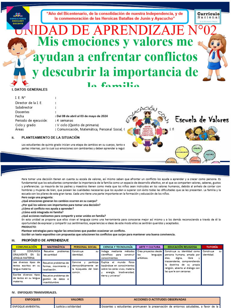 5to Unidad de Aprendizaje 2 | PDF | Números | Las emociones