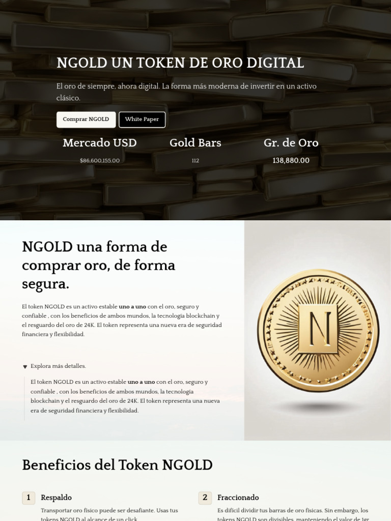 Ngold Un Token de Oro Digital | PDF | Criptomoneda | Economias
