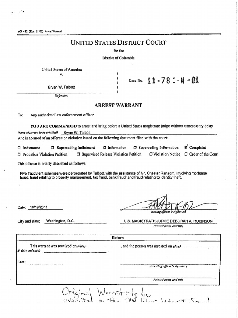 Bryan Talbott and Chester Ransom JR - Redacted Charging Papers | PDF