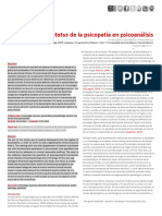 Sobre El Status de La Psicopatia en Psicoanalisis