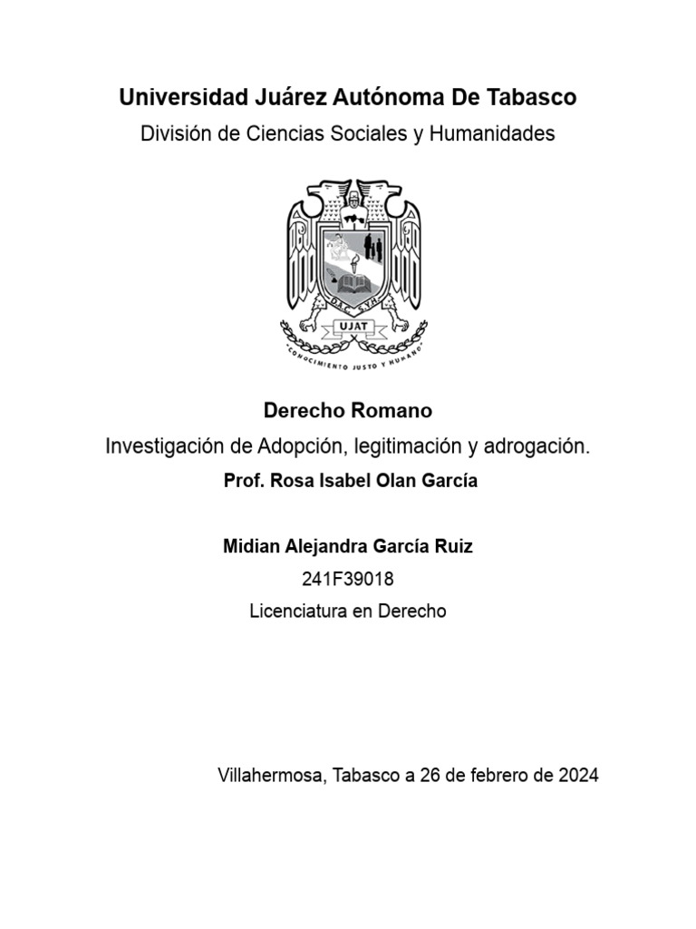Adrogación en Derecho Romano | PDF | Adopción | Matrimonio