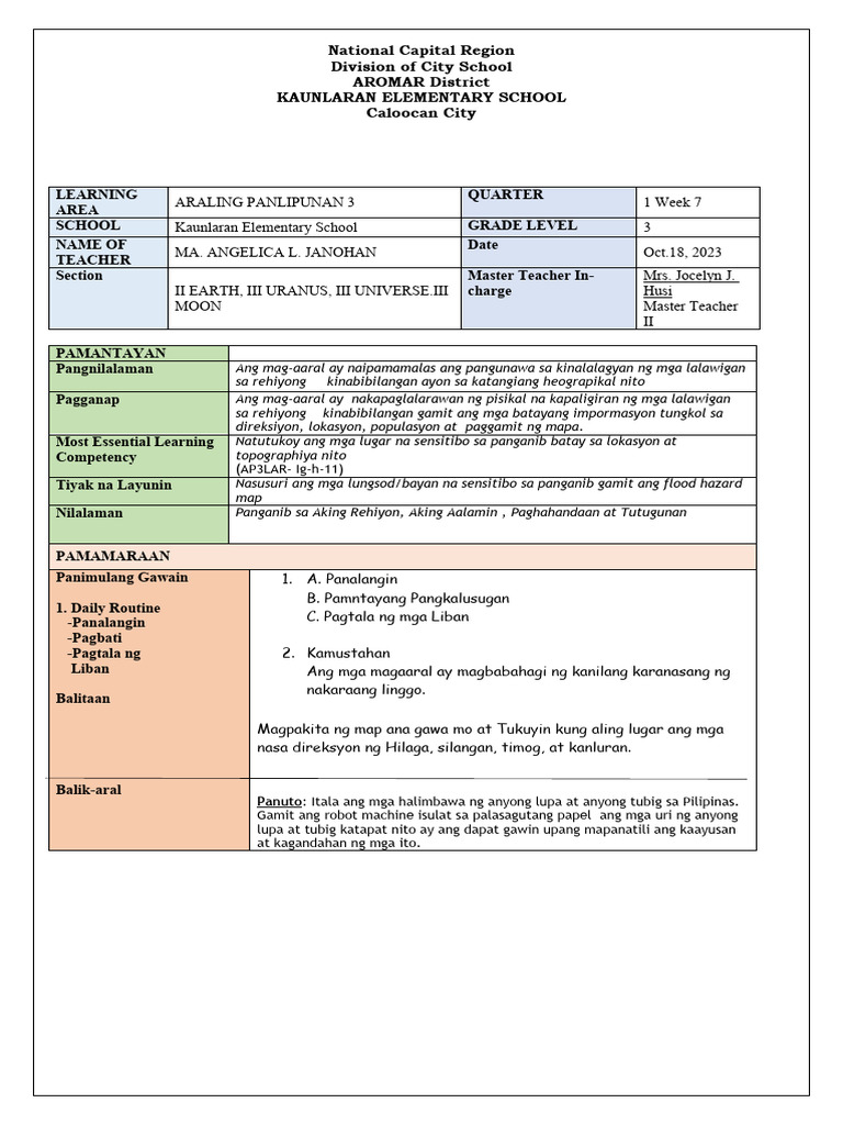 AP3-Q1-W6-day 1-DLP | PDF