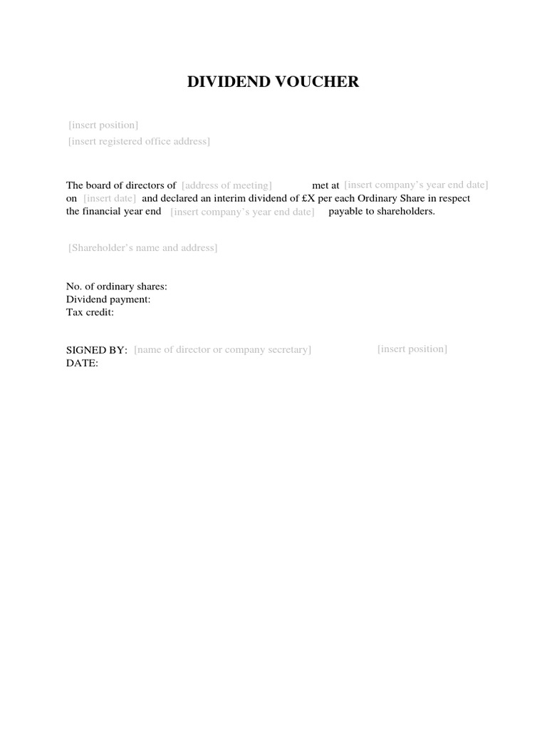 Dividend Voucher in Singapore PDF