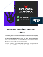 (43)99668 6495 Assessoria Atividade 1 - Eletrônica Analógica - 51 2024