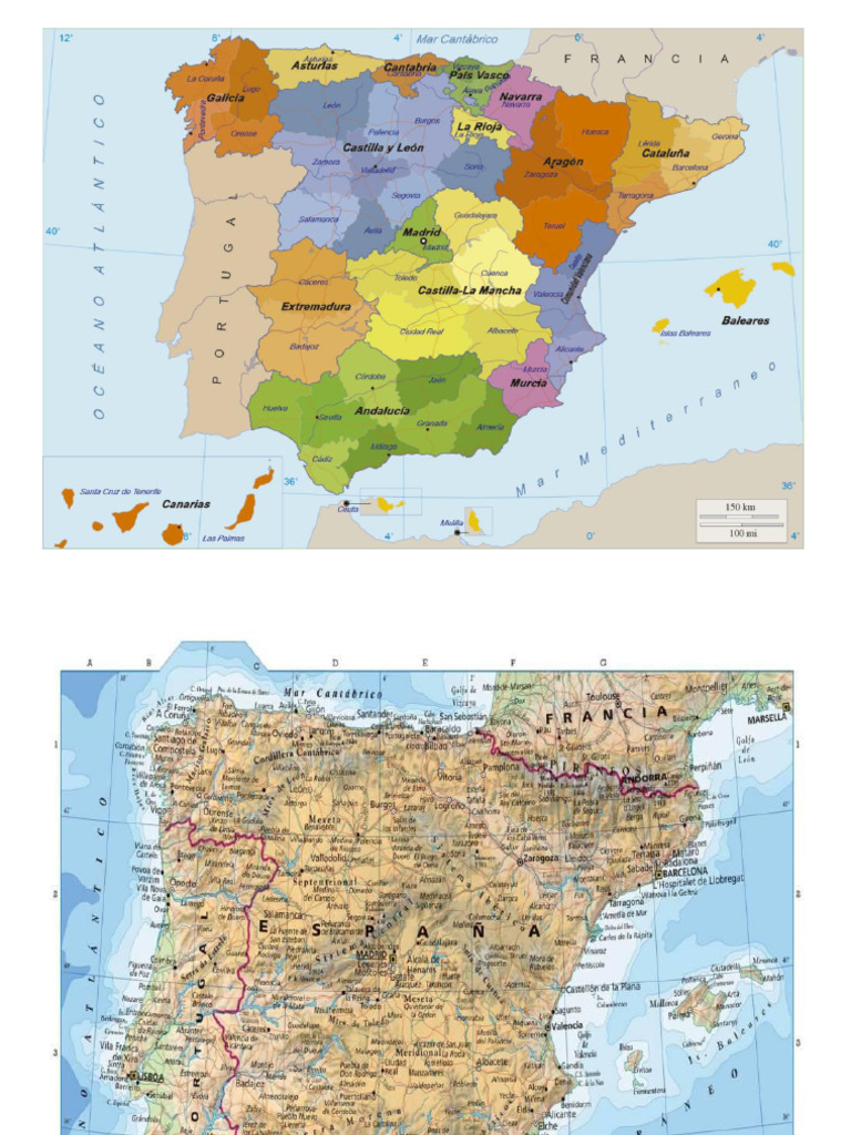 MAPA DE ESPAÑA FIS POL | PDF