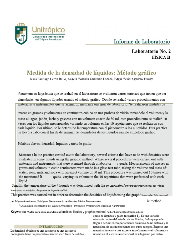 Laboratorio Jam PDF Densidad Experimentar