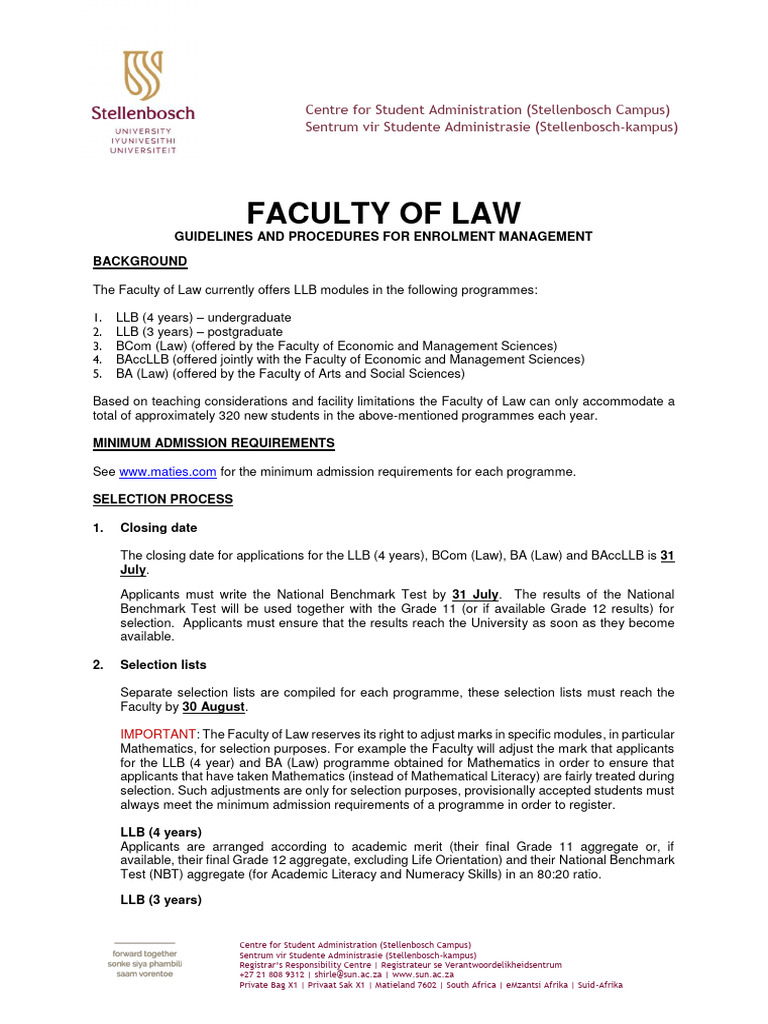 Faculty Of Law Pdf University And College Admission Law School