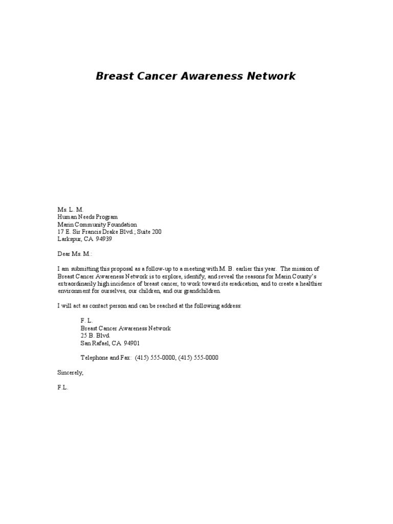a research proposal on breast cancer